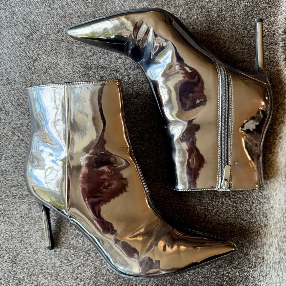 Metallic Silver Booties - Picture 6 of 16
